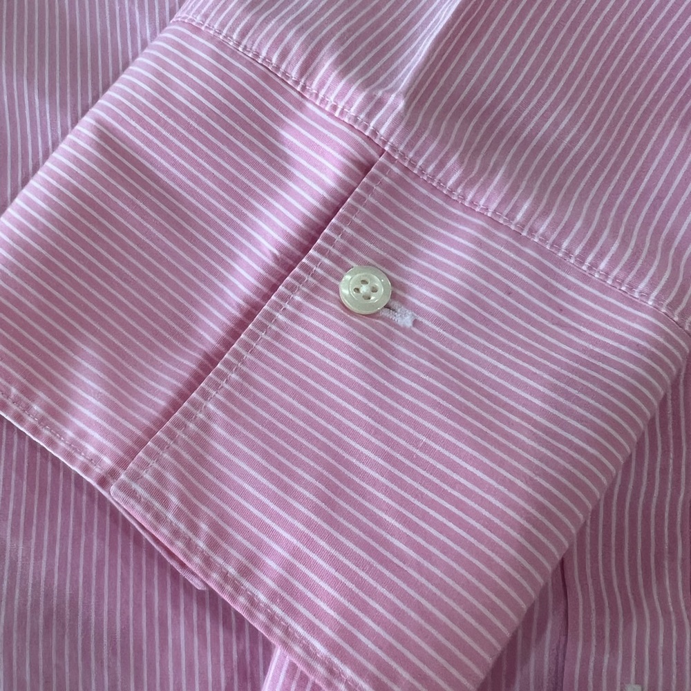 Women’s Brooks Brothers size 12 pink stripe Non-Iron blouse in ECU. - Picture 3 of 4